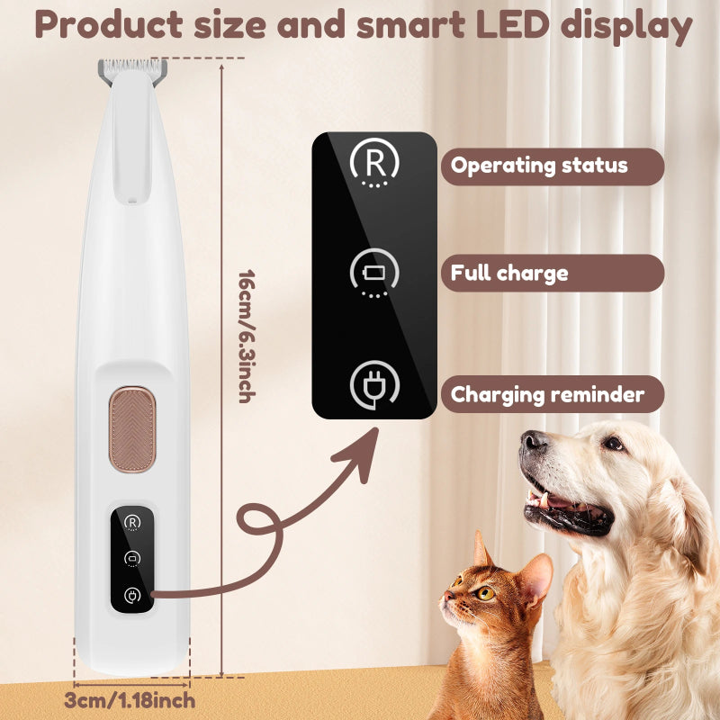 LED Waterproof Pet Paw Trimmer (Wide Blade)